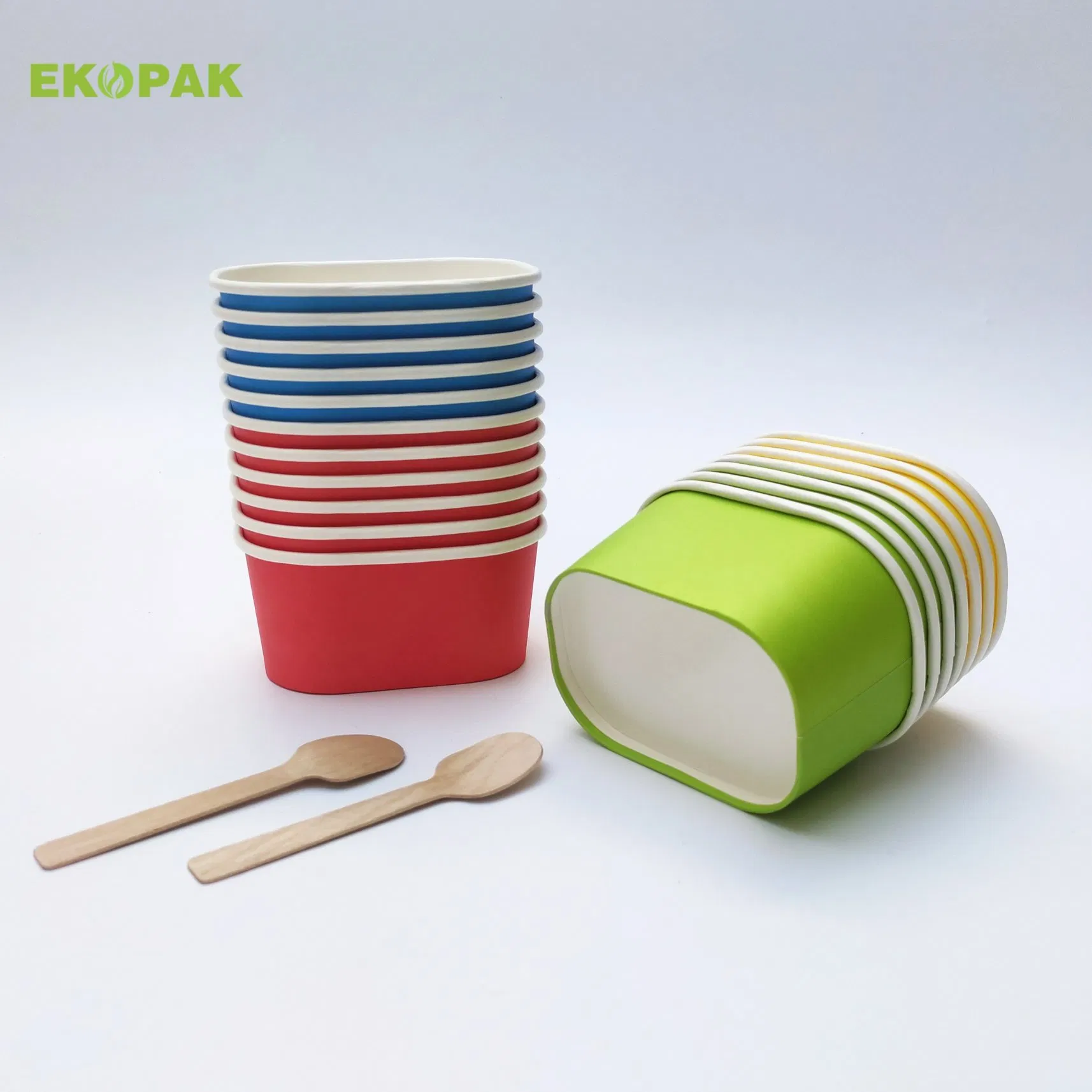 Custom Logo Disposable Ice Cream Frozen Yogurt Paper Cup