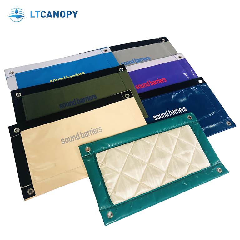 Litong Supplier PVC Mesh Coated Tarpaulin Waterproof Portable Control Decibel Noise Barrier Blanket