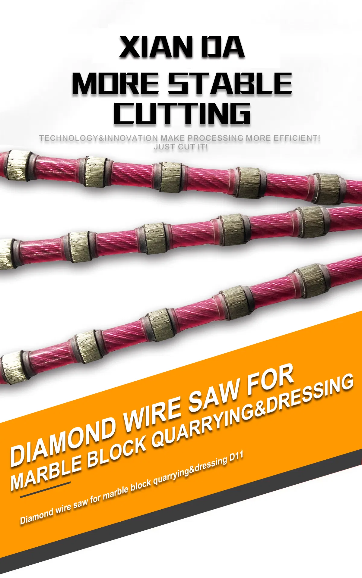 Алмазный канат для резки камня на станке