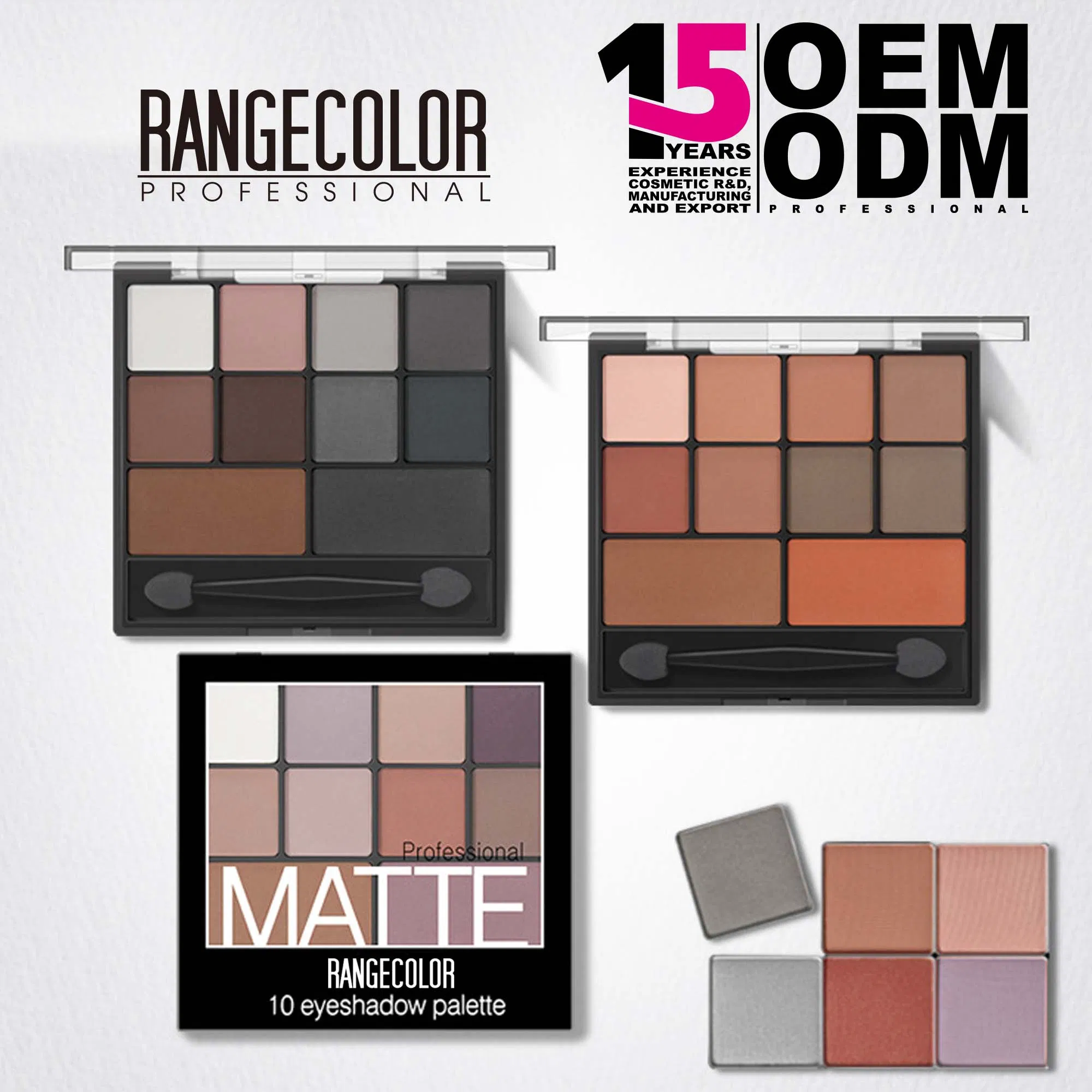 OEM 10 Color Professional Makeup Matte Eyeshadow Cardboard Packingpalette with Brush