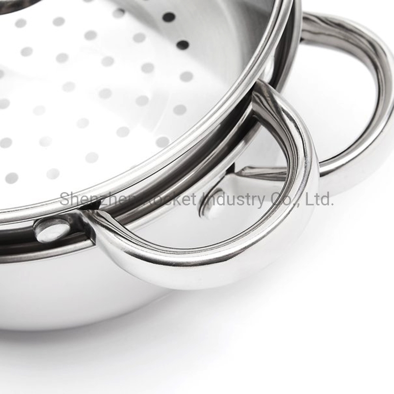 Кастрюля-пароварка 22 см 2-х уровневая, нержавеющая сталь
