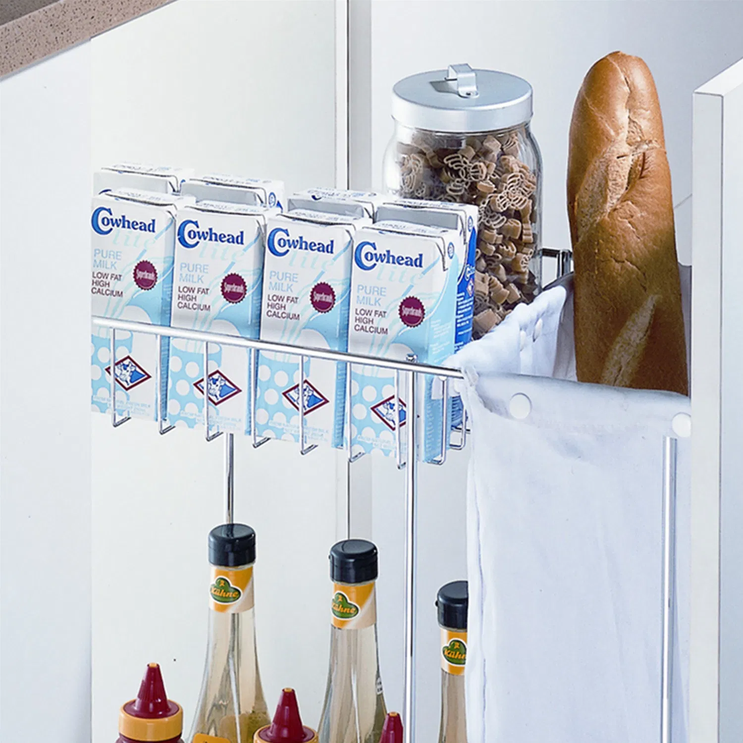 Kitchen Cabinet and Base System Multifunctional Under Mounted Soft Closing Storage Organizing Spice Rack Basket with a Bag (PTJ028-1)