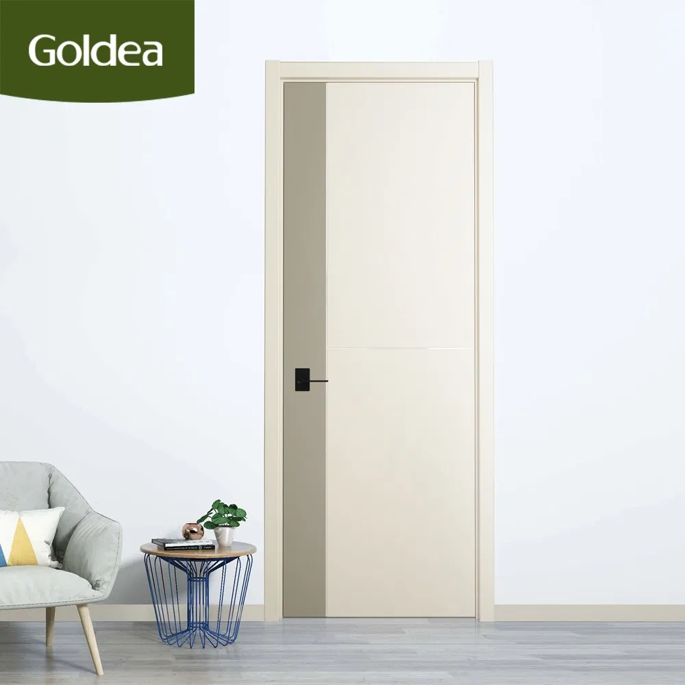 Goldea 39 Years Factory Wholesale Price Modern Design Customized Interior Wooden MDF PVC Finished Door for Project House Villa Apartment Residential Office