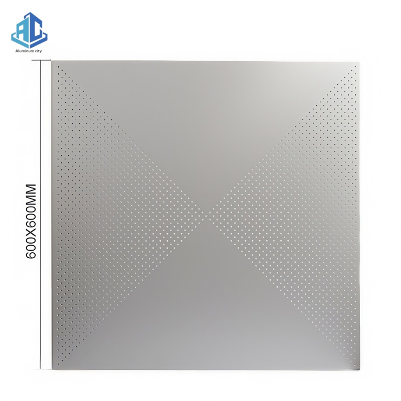 600X1200mm Perforated Aluminum Lay in Ceiling Aluminum Facade Cladding Aluminum Baffle Ceiling