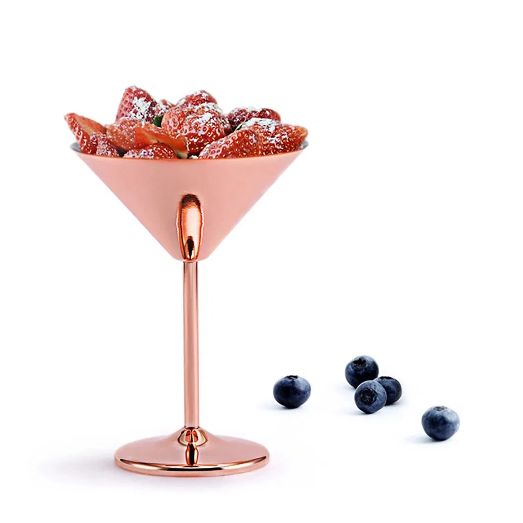 High Quality Stainless Steel 240ml 8oz High Heel Martini Cocktail Barware Cups