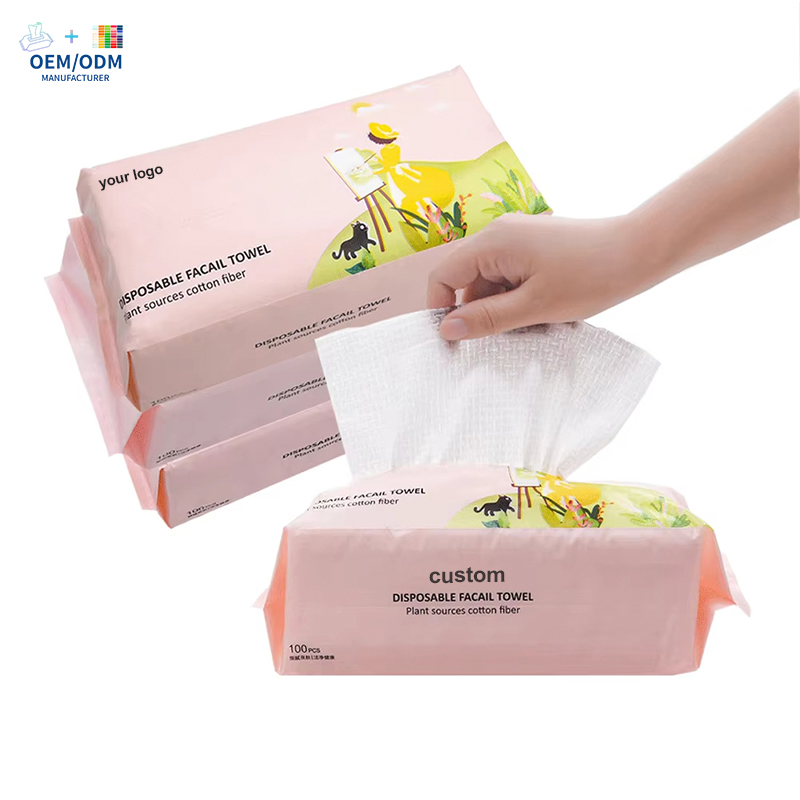 OEM Disposable Cotton Tissue Soft Touch Dry Wet Dual Use Facial Towel Wholesale Price 100% Natural Cotton Soft Towel