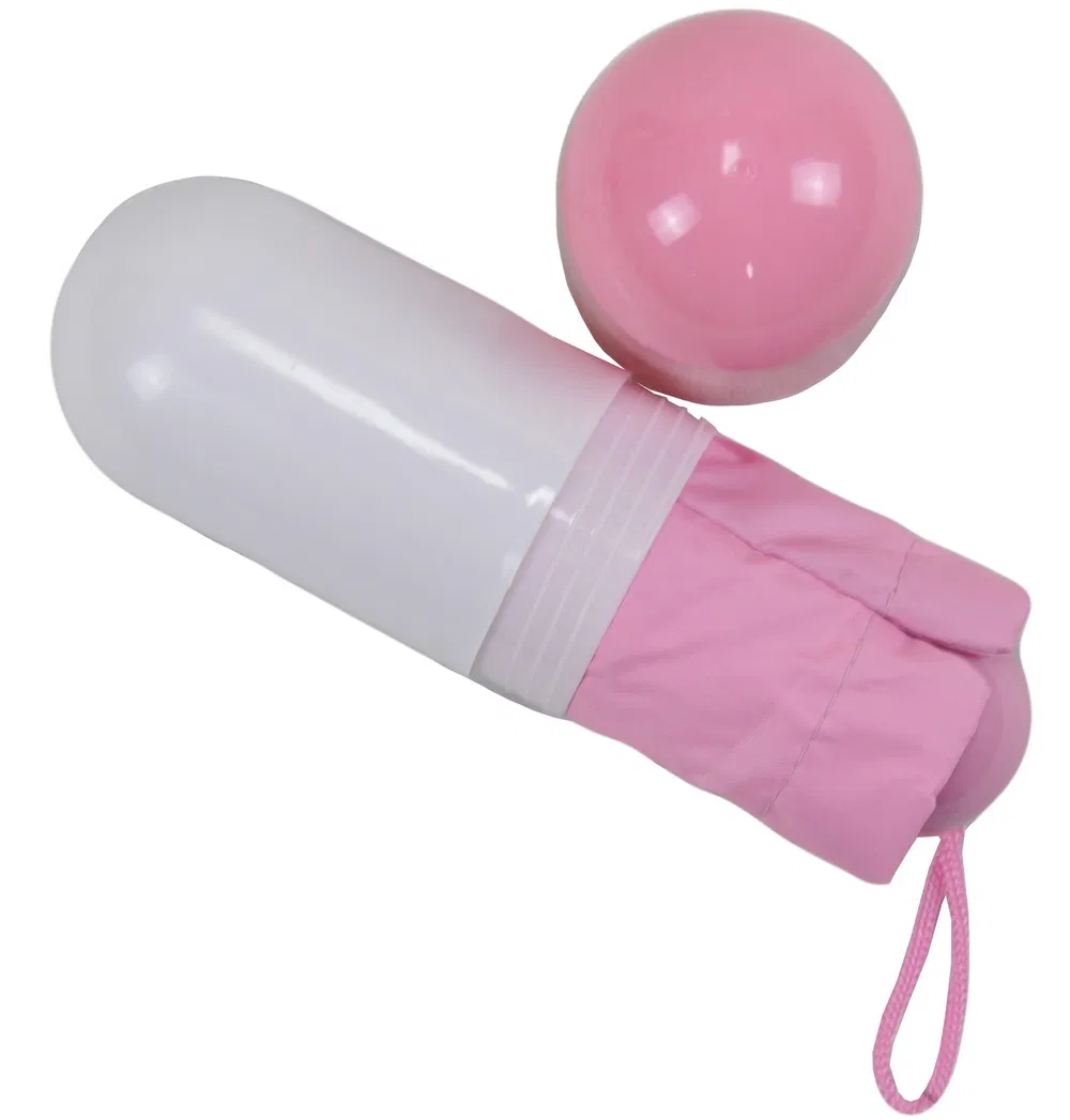 Ultra Lights and Small Mini Umbrella with Cute Capsule Case, 5 Folding Compact Pocket Umbrella Portable Parasol Sun and Rain Umbrellas