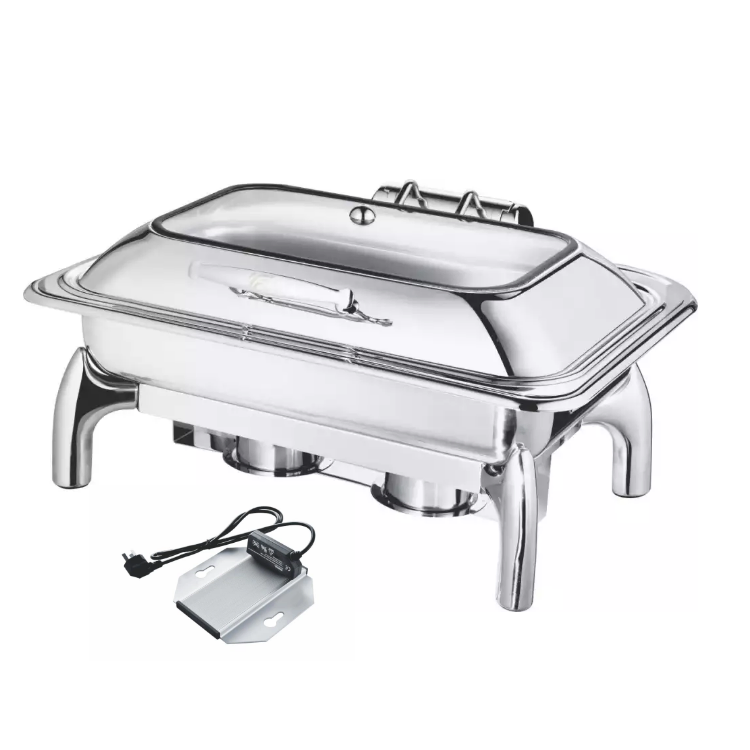 Stainless Steel Best Roll Top Cathering Round Electric Shaffing Chaffing Chafing Dish Electric Heater Buffet Parties Food Server Warming Tray Stove Set Warmers