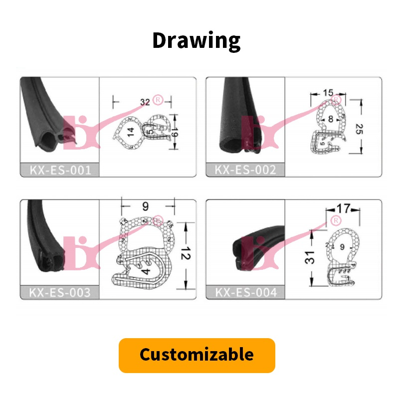 Customized EPDM Car Door Rubber Seal Strip