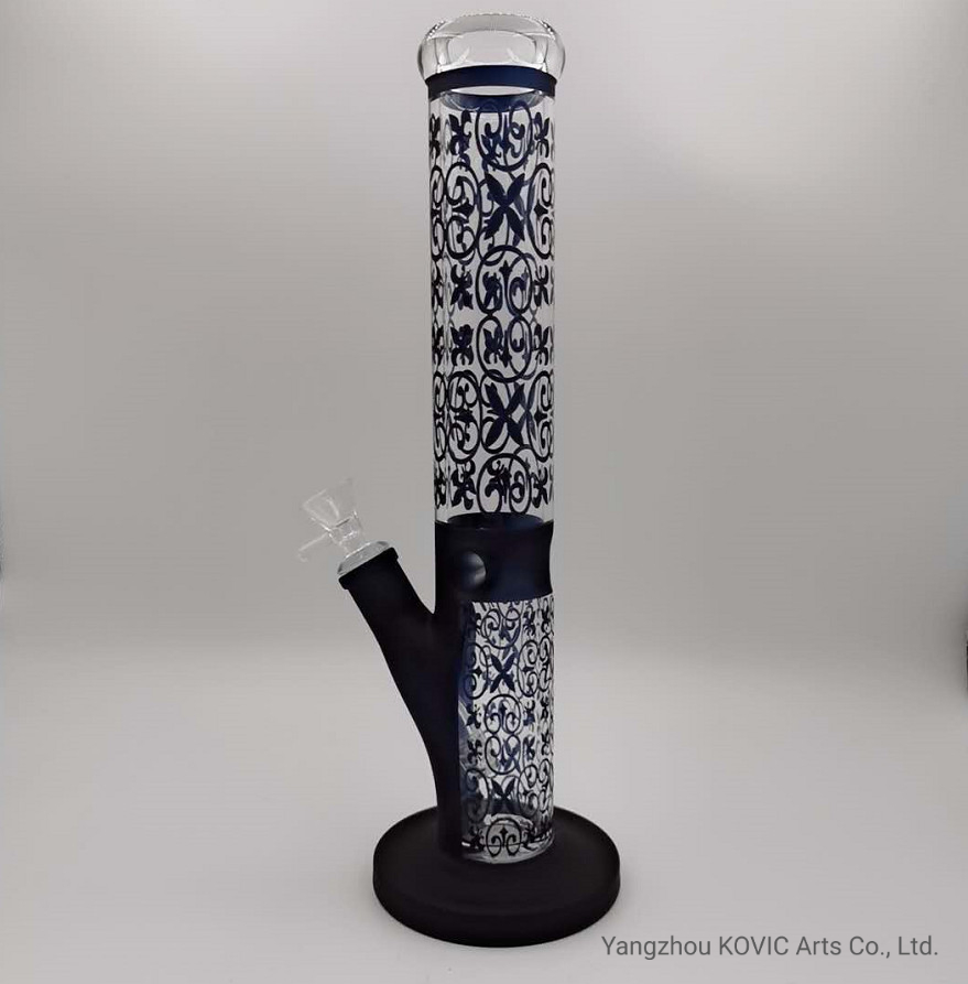 Sand Blasting Straight Tube Ice Catcher Hookah Wholesale Smoking Water Pipe