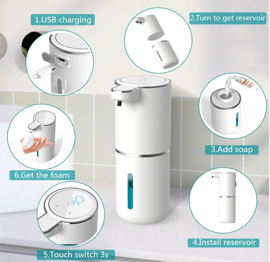 Automatic Foaming Soap 400ml USB Rechargeable Dispenser