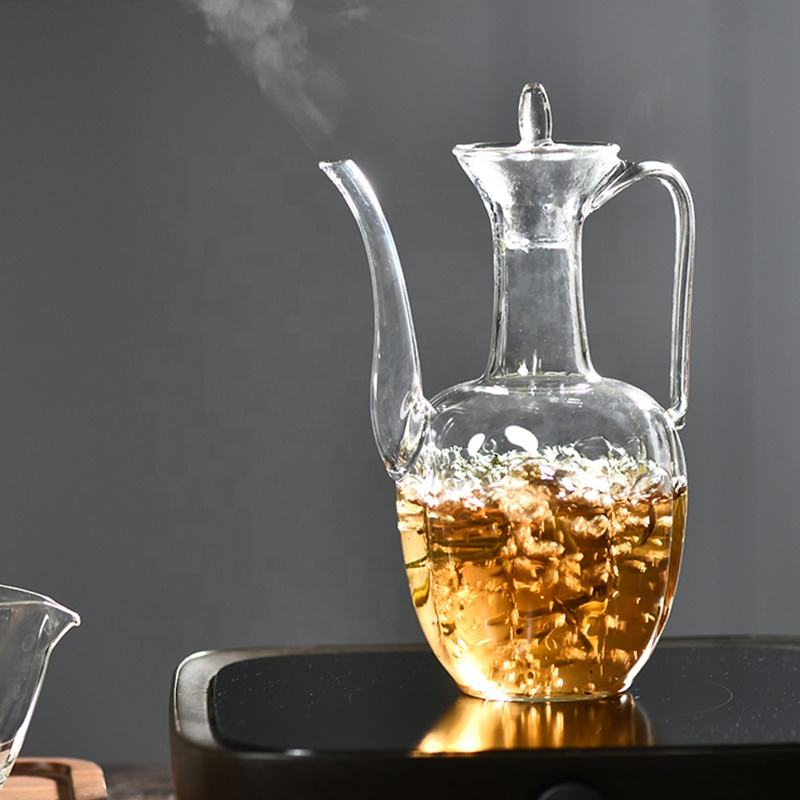 Unique Transparent Glass Wine Pot Wine Flagon