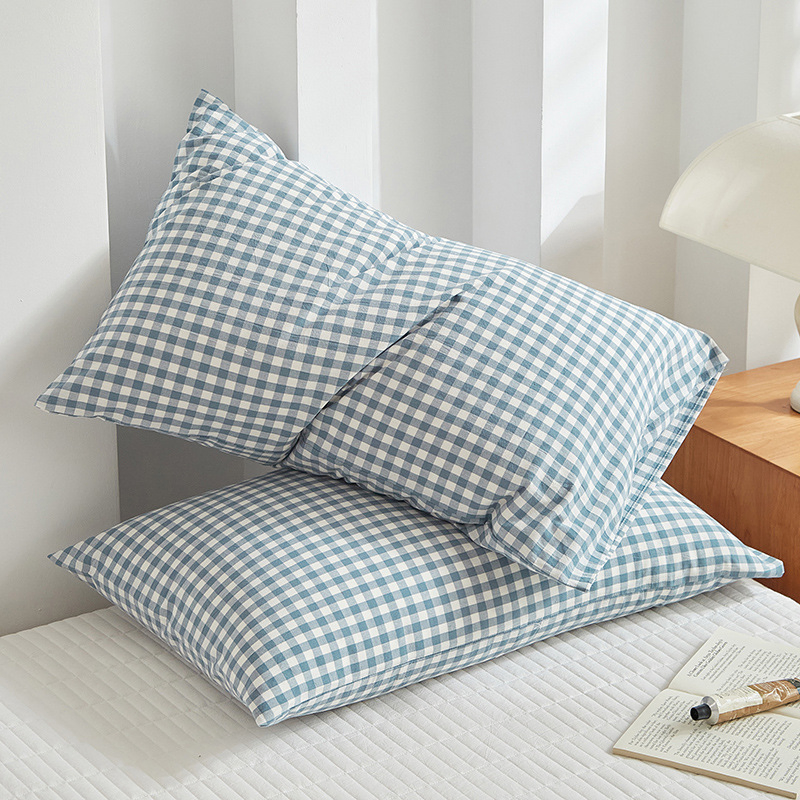 OEM Linen Plaid Color Simple Modern Dormitory Cotton Pillow Case