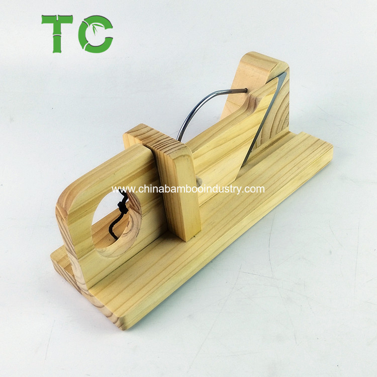 Pine Wooden Sausage Slicer with Safety Guard