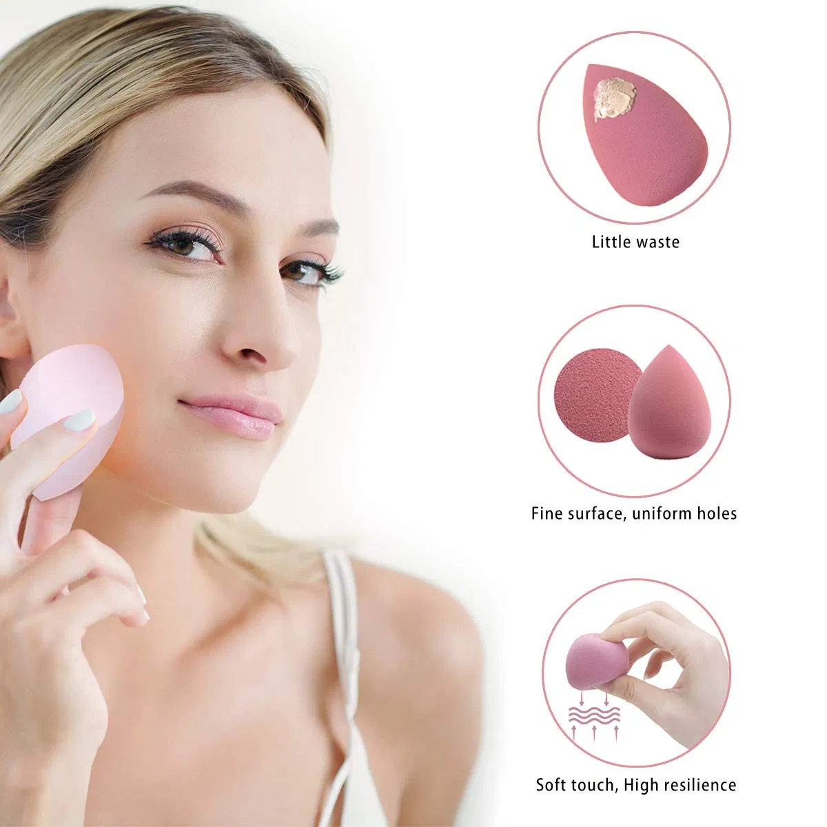 5 PCS Makeup 5 PCS Makeup Sponges Set with 1 Holder and Egg Case