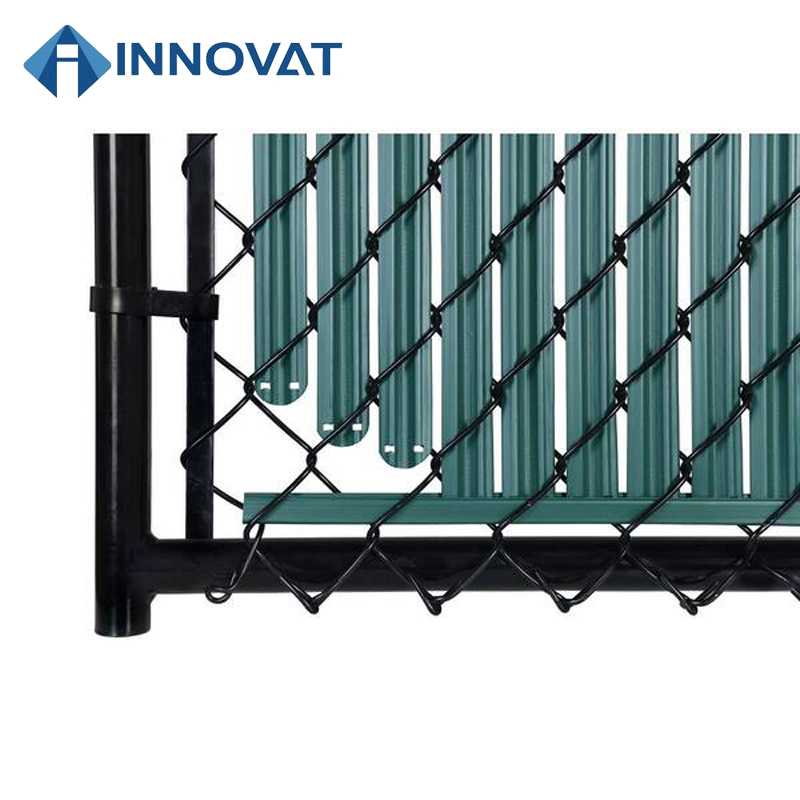 Chain Link Fence Garden Privacy Fence with PVC Ridged Fence Slats