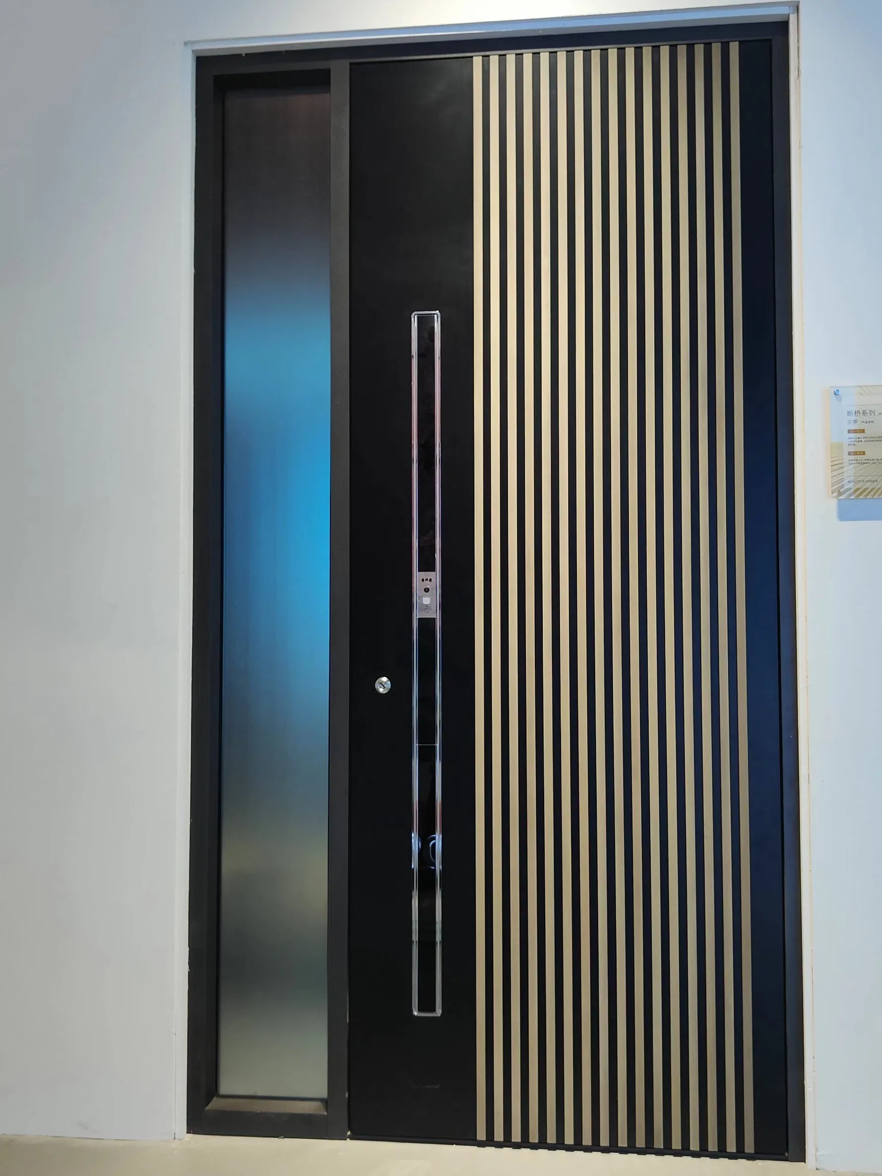 Stylish Aluminium with Gray Tinted Glass Design Entrance Door