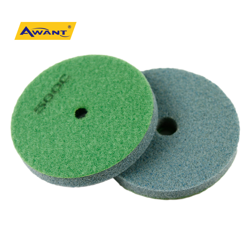 4 Inch 500 Grit Green Non Woven Wheel for Stone Marble Granite