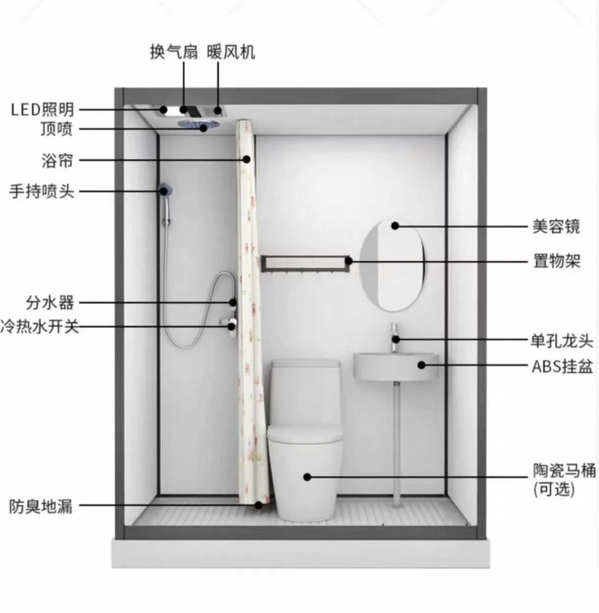 Hubei Tongnai Set - Quick Drainage and Easy Cleaning for Residential Bathroom Style Complete Bathroom