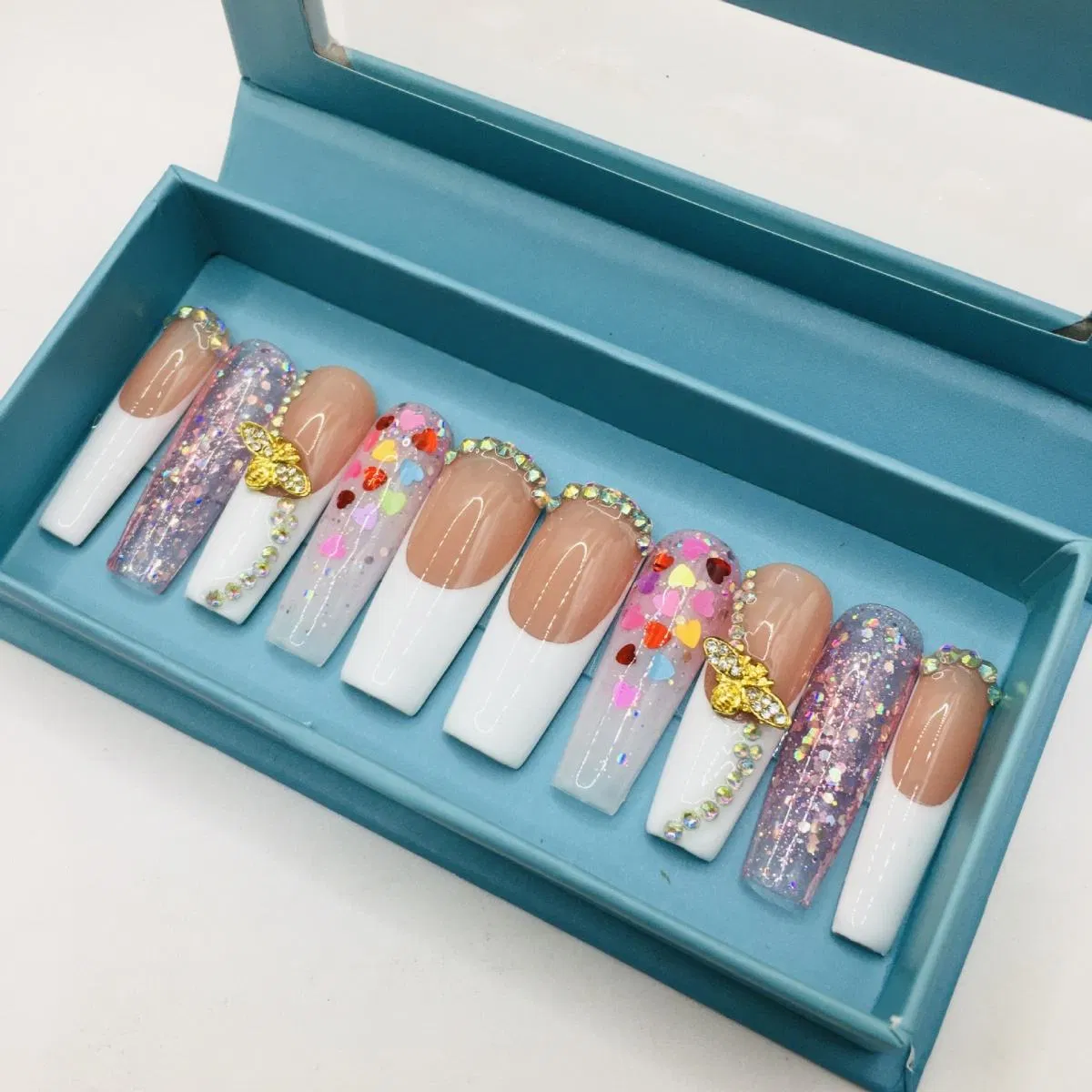 Mixed Design Long Press-on Nails (5 Luxury & Cute Styles)