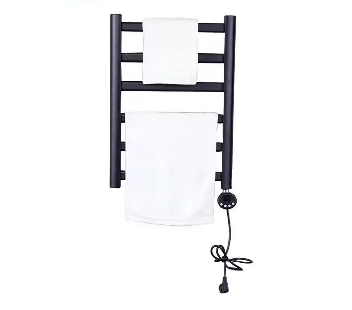 Premium Black Electric Heated Towel Rail for Cozy Bathrooms
