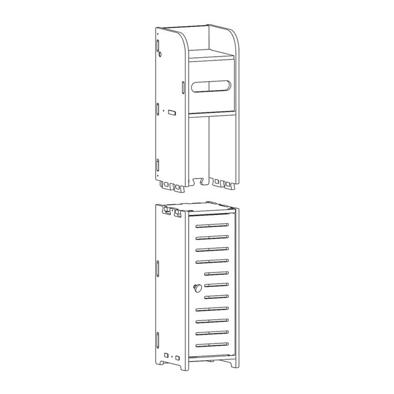 Wood Plastic Board 3-Layers Multifunctional Toilet Paper Bathroom Shelf Toilet Organizer
