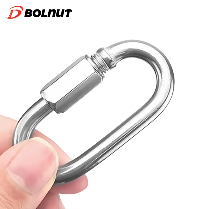 Durable Stainless Steel Quick Link with Easy Connect Karabiner Hooks