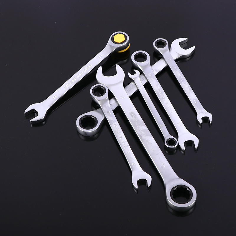High-Quality Ratchet Combination Wrench Double-Ended Open-End Ring Wrench Set for Mechanical Repair