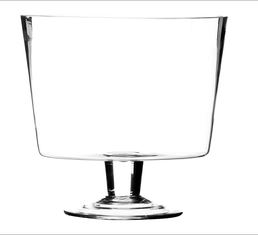 Large Hand Blown Modern Footed Trifle Glass Bowl