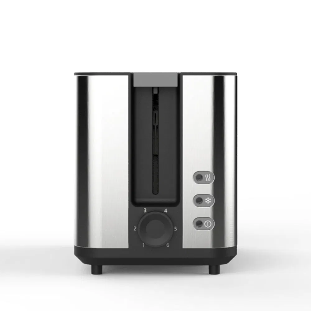 Custom Logo Electric Silver 2 Slice Bun Electric 6 Bread Shade Setting Extra Wide Slot Bread Toaster