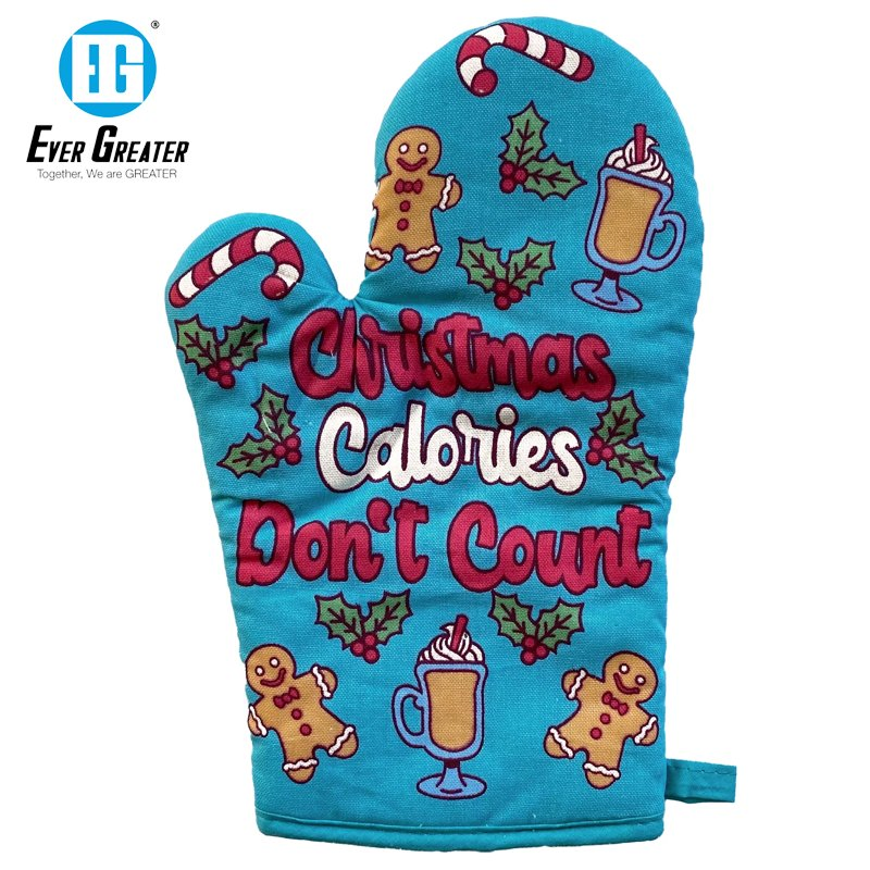 Custom Heat Resistant Print Oven Mitts Premium Cotton Oven Mitts for Christmas Gifts Personalized Cooking Accessories