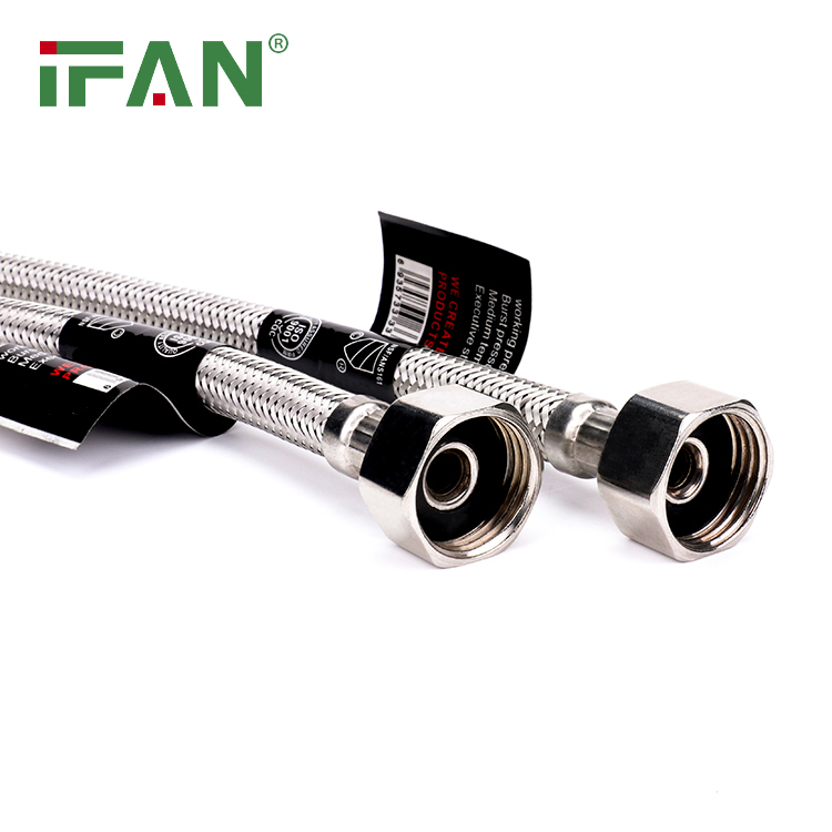 Ifan Free Sample Stainless Steel Braided Hose Bathroom Accessories 30-60cm Braided Hose Pipe