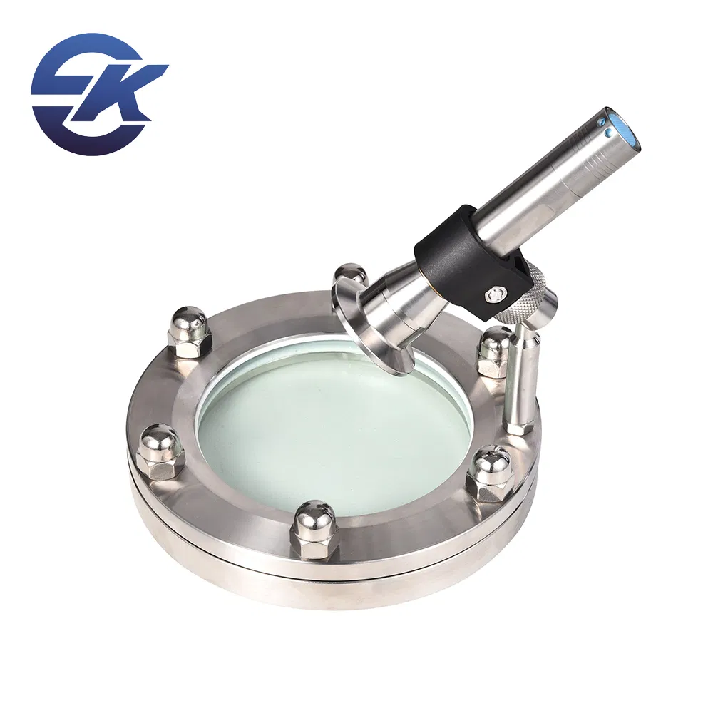 Pharmaceuticals Stainless Steel 304 316L Container Sight Glass Sanitary Flange Sight Glass with LED Light