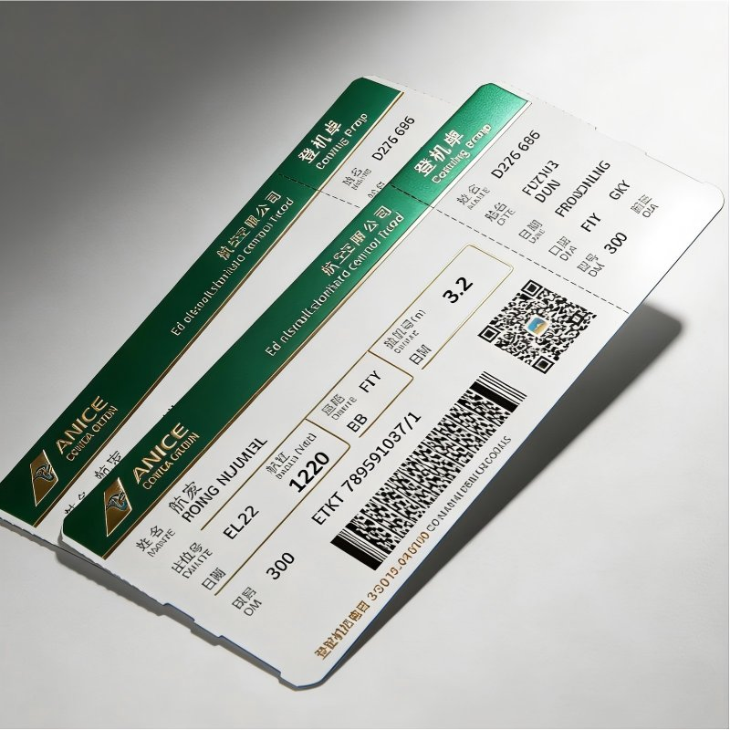 Eco-Friendly Custom Luggage Tag Boarding Pass Airline Flight Ticket Printing Manufacturer