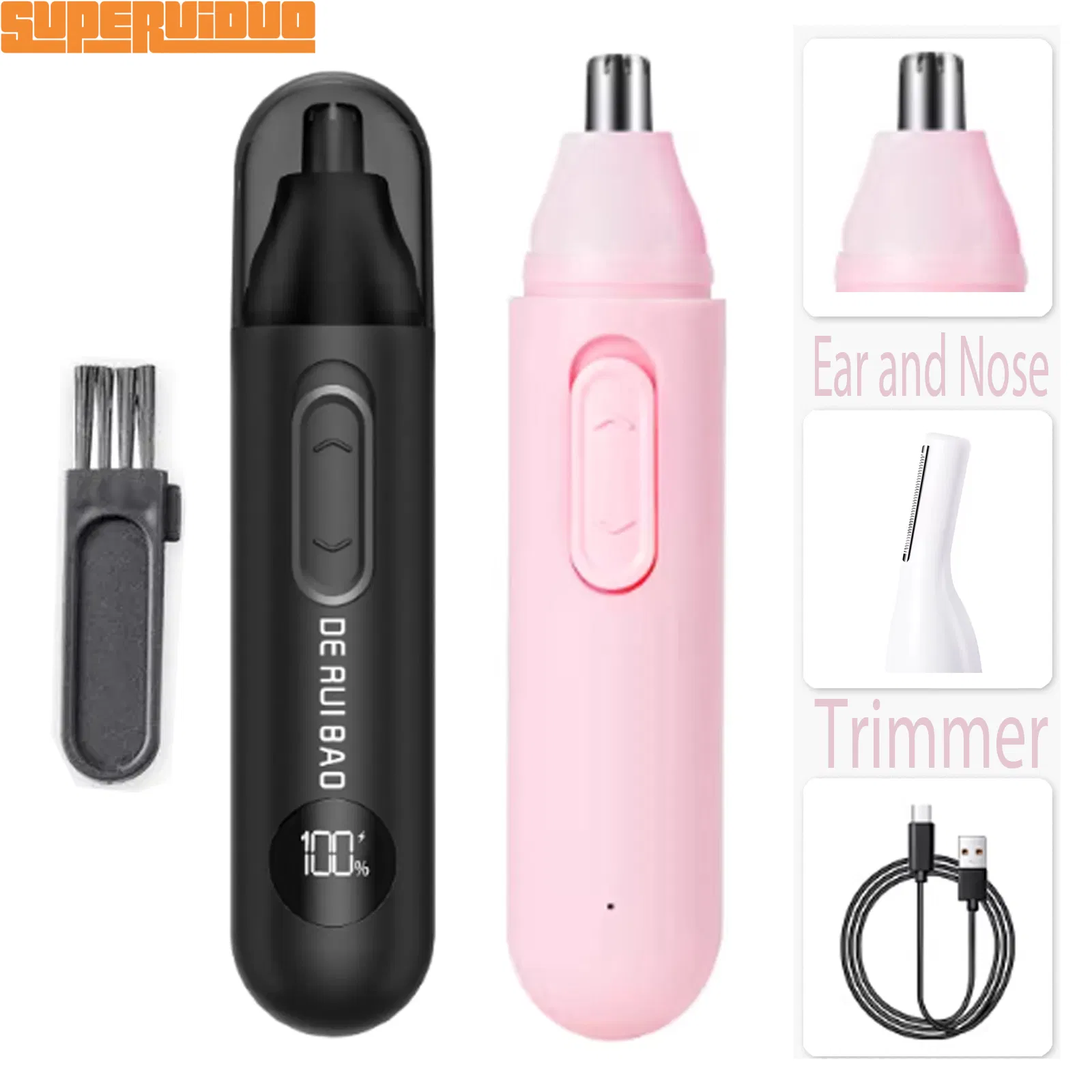 Ergonomic Handle Anti-Slip Design Ear and Nose Trimmer