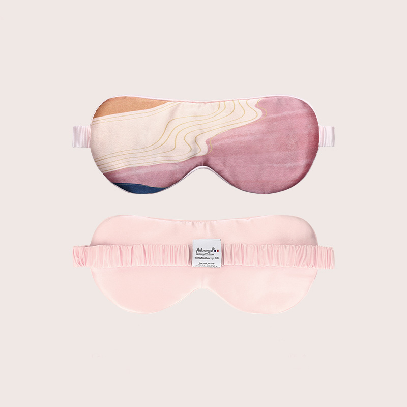 Manufacturer Printed Pure Silk Women Fashionable Silk Eye Mask with Custom Label