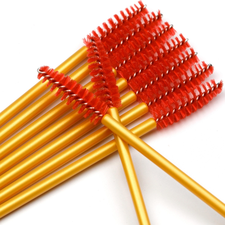 Eco Disposable Spoolie Golden Handle Eyelash Mascara Brushes Black Pink and Gold Lash Extension Mascara Wands