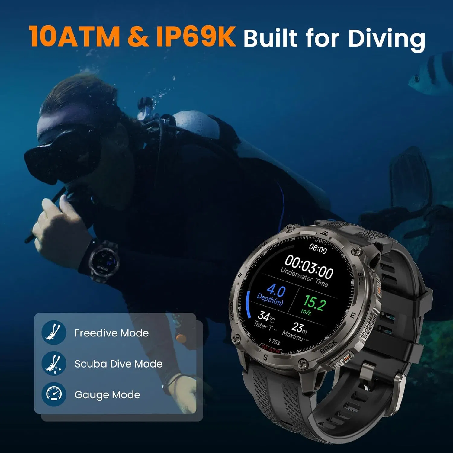 New Smart Watch for Men Full Stainless Steel 6 Satellite GPS & Offline Maps 100m Waterproof