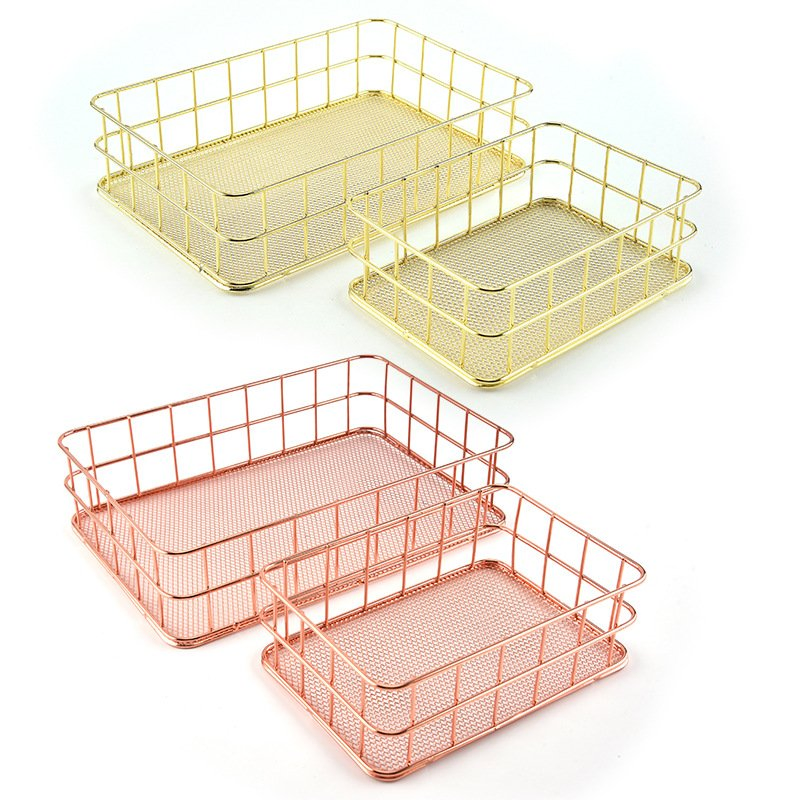 Wholesale Sales of Metal Cosmetics, Gold Containers, Storage Baskets