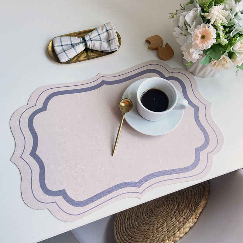 France Ethnic Heatproof Placemats Ins Popular Leather Table Mats Luxury Home Decor Print Placemat