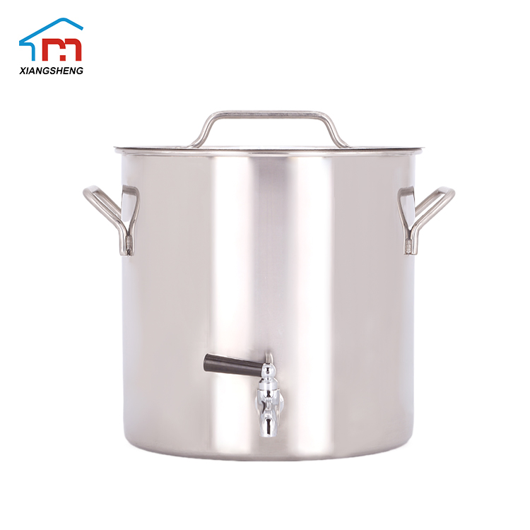 Xiangsheng 60L Stainless Steel Ramen Cooking Stock Pot with Gas Faucet Tap