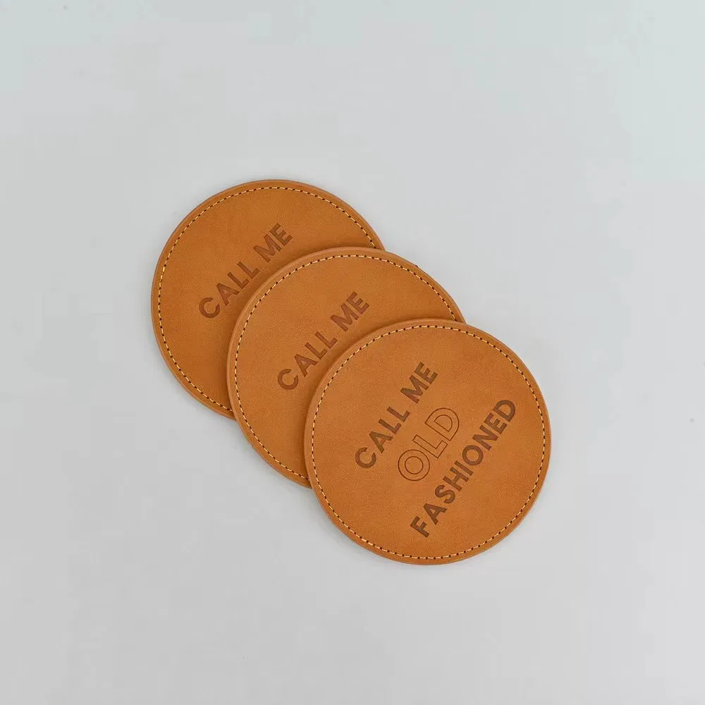 PU Coaster, 10 * 10, Hot Stamping, Silk Screen Logo