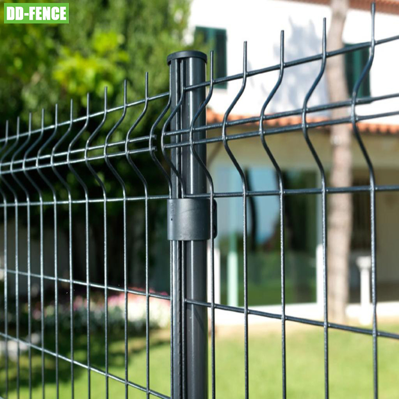 3D Bending Fence Curved Welded Steel Wire Mesh Safety Fence Panel V Beam Fencing Wall Iron Security Garden Fence