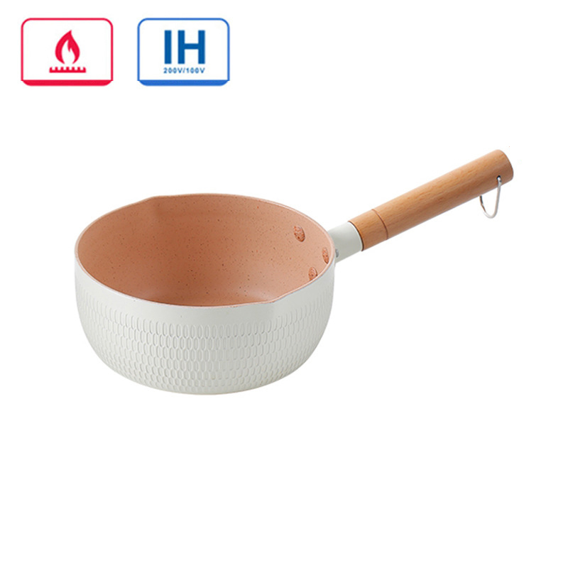 Household Maifan Stone Non-Stick Japanese Aluminum Yukihira Pan for Instant Noodles