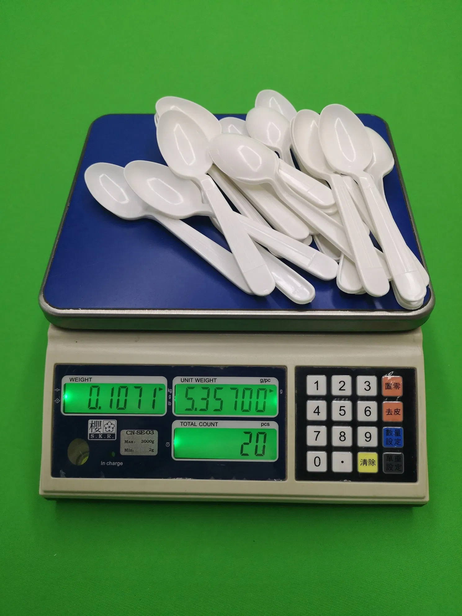Disposable PP Spoon, Single Use PP Spoon, White, 160mm Length, 5.5 Grams