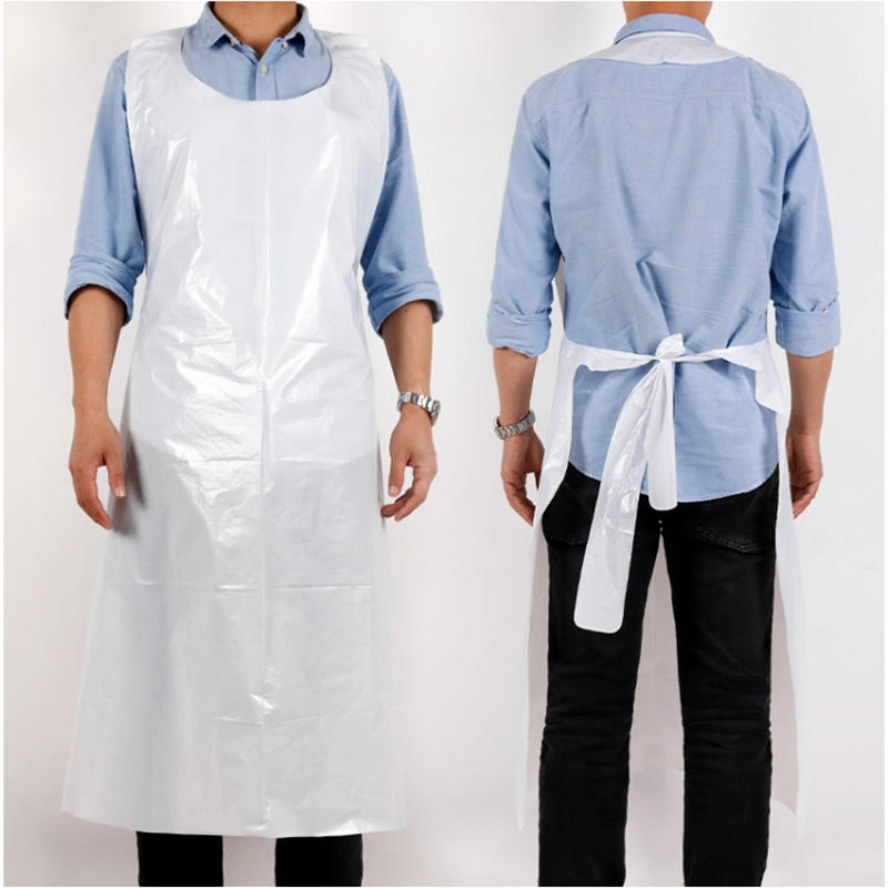 Custom Plastic Transparent Disposable PE Waterproof Apron for Cleaning Food Healthcare
