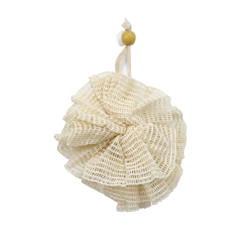 Durable Bath Ball Ramie Shower Mesh with Sling Body Scrubber Puff