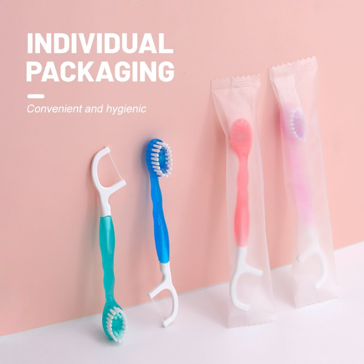 5-in-1 Travel Portable Disposable Mini Toothbrushes with Toothpaste and Dental Floss Picks