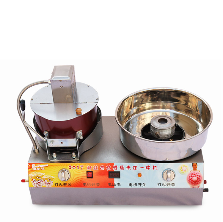 Gas Electric Popcorn and Cotton Candy Floss Combination Machine