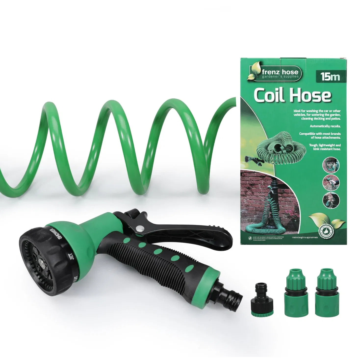 Multi-Pattern Spray Gun Garden Sprinkler Set with EVA Hose